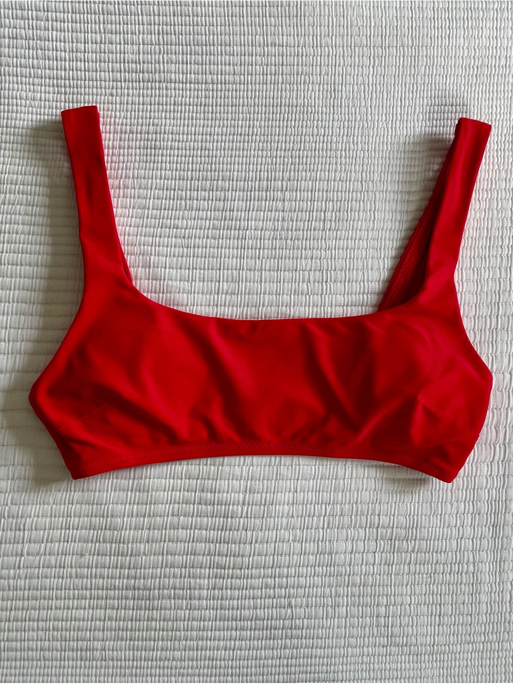 aerie Red Scoop Neck Bikini Top NWT